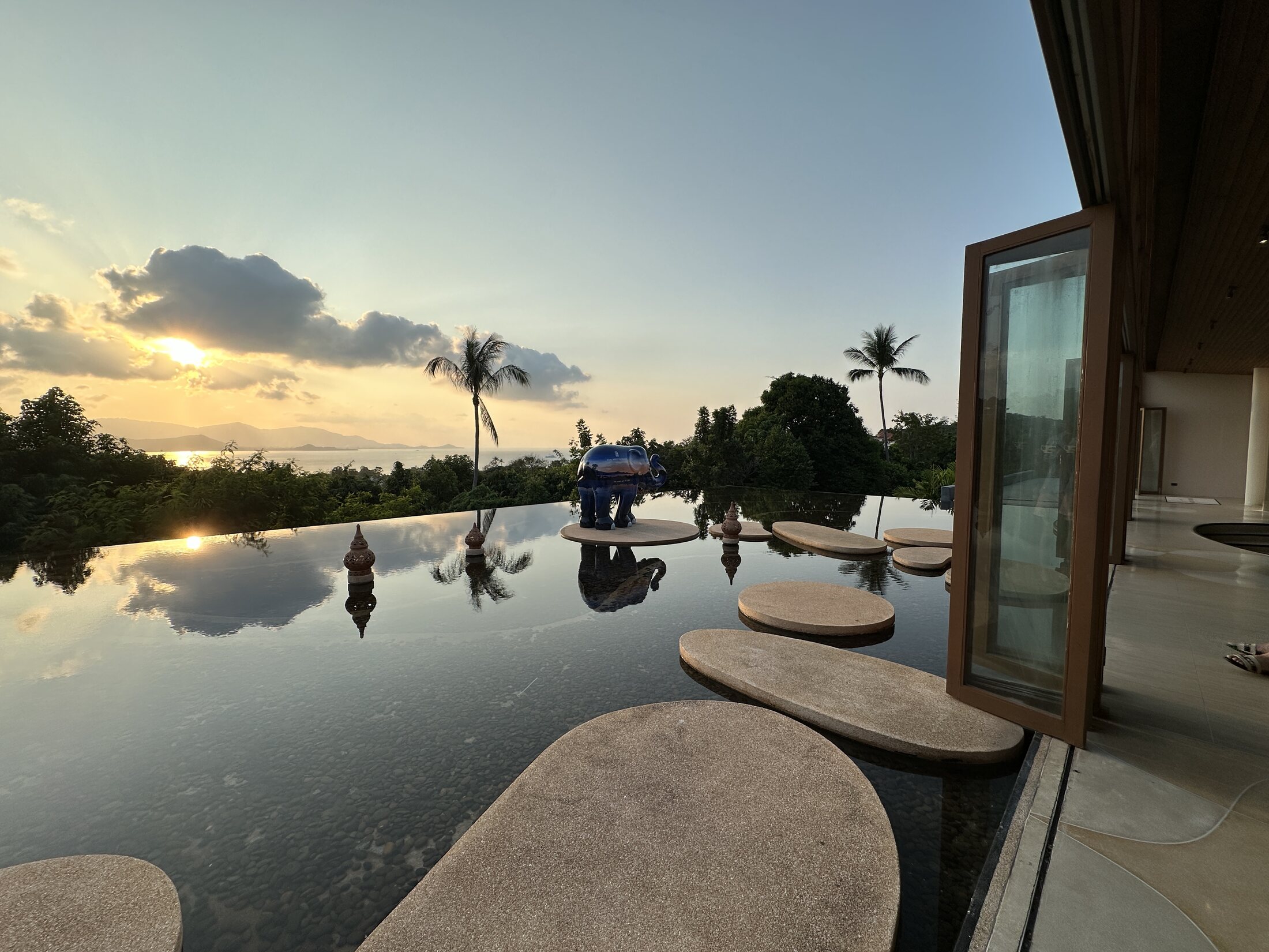 Arrival reflection pool at The Ritz-Carlton Koh Samui