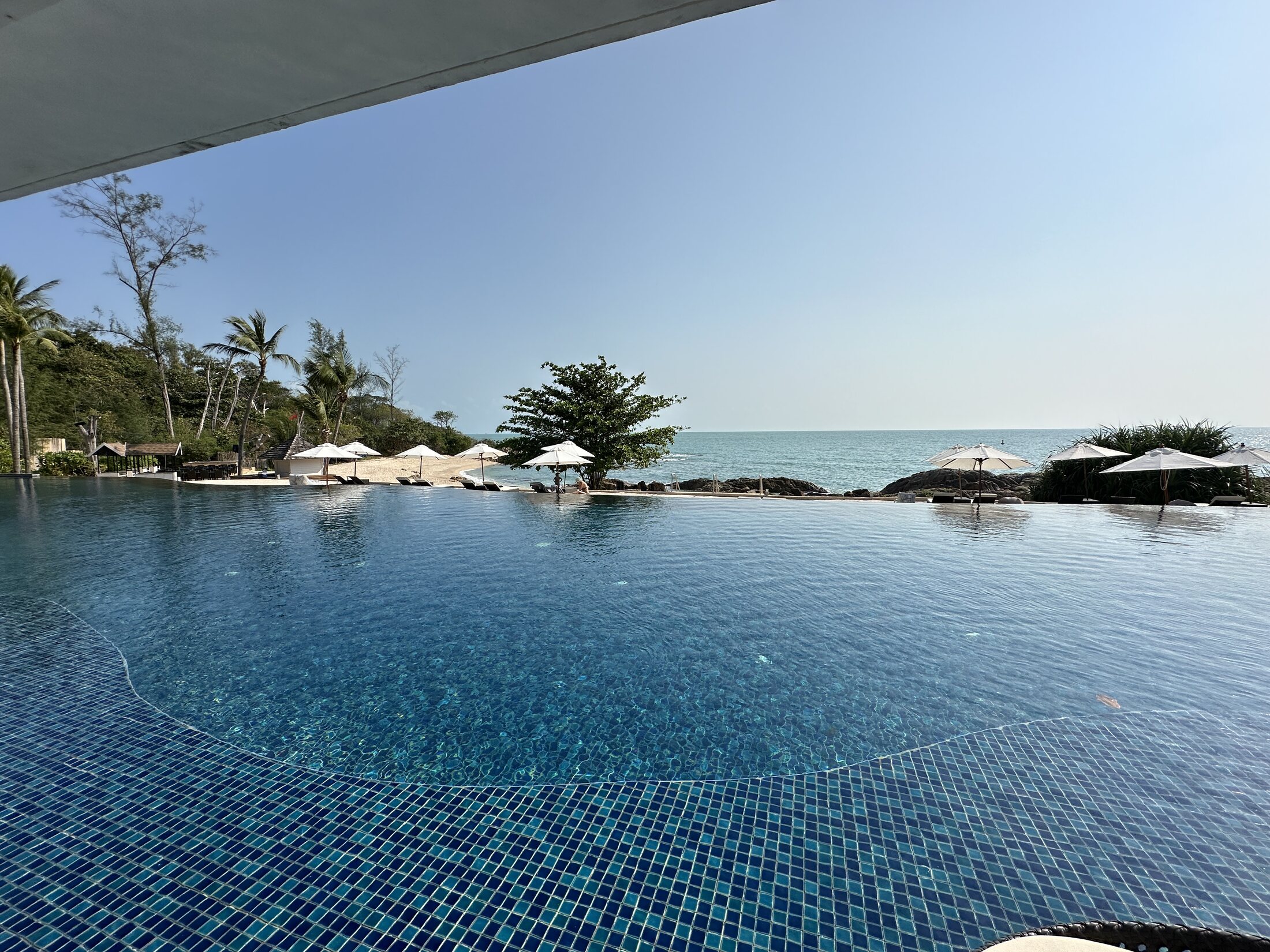 Infinity pool with sea view at The Ritz-Carlton Koh Samui