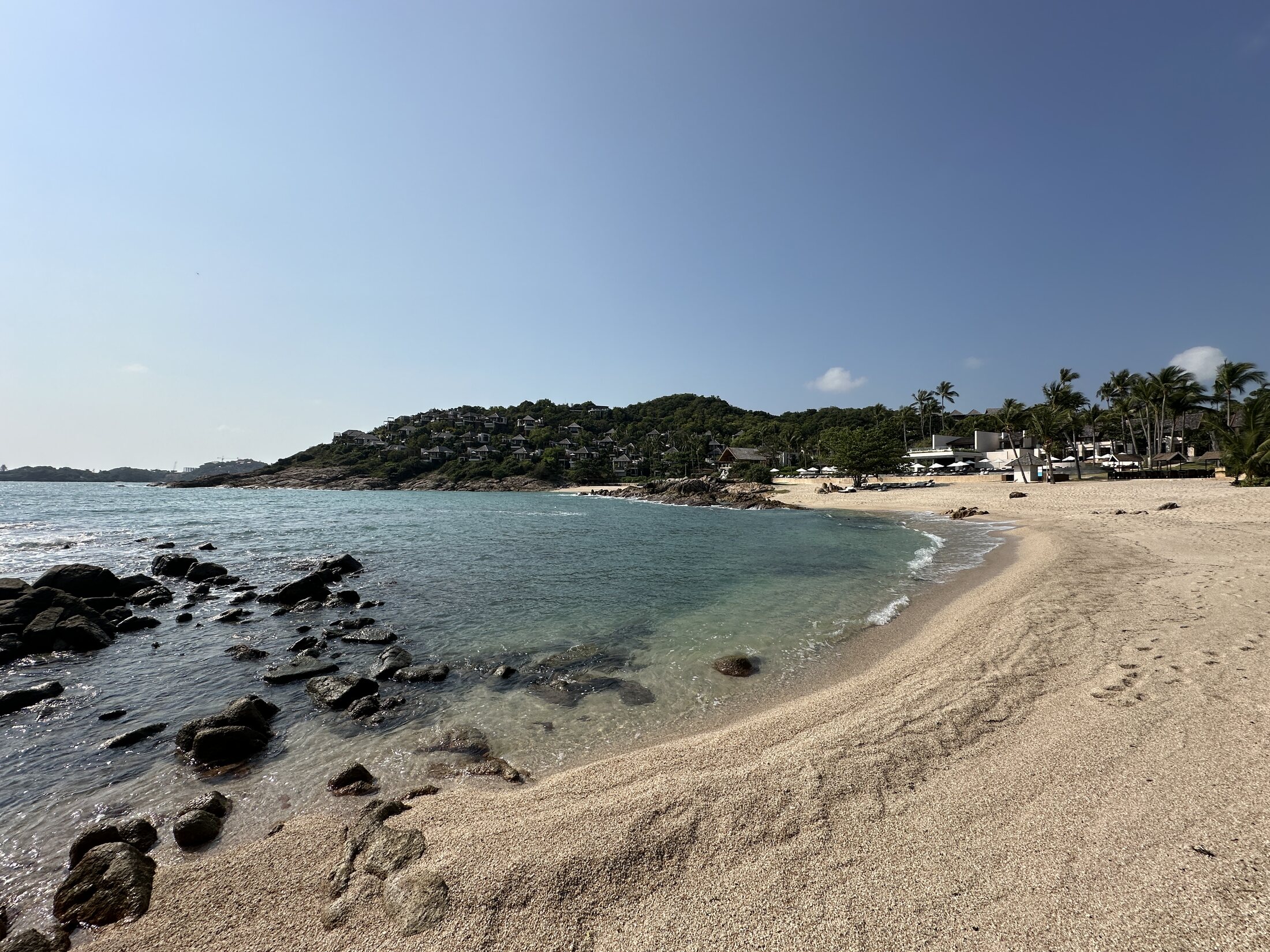Private beach cove at The Ritz-Carlton Koh Samui